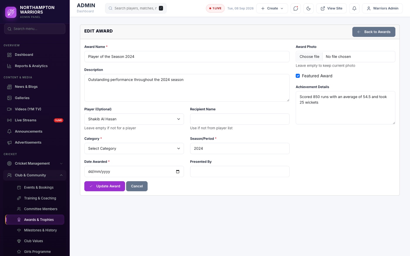 The Edit form