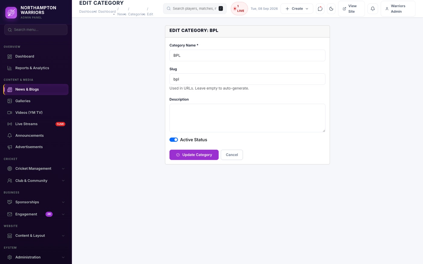 The Edit form