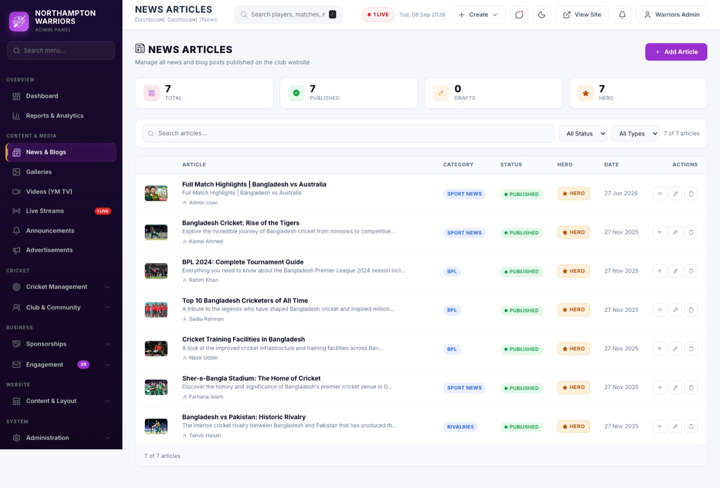 The list screen — everything you already have