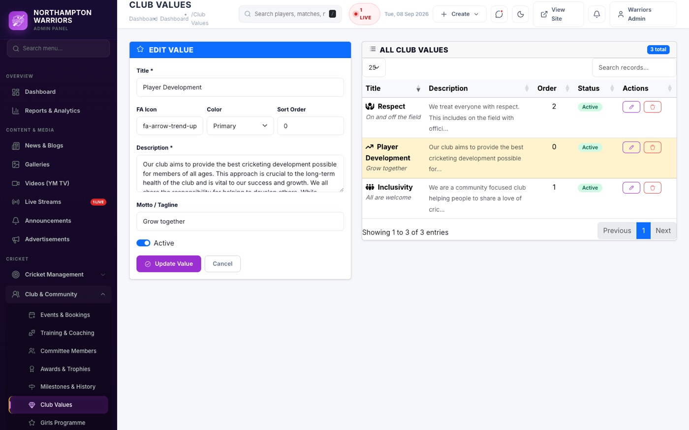 The Edit form