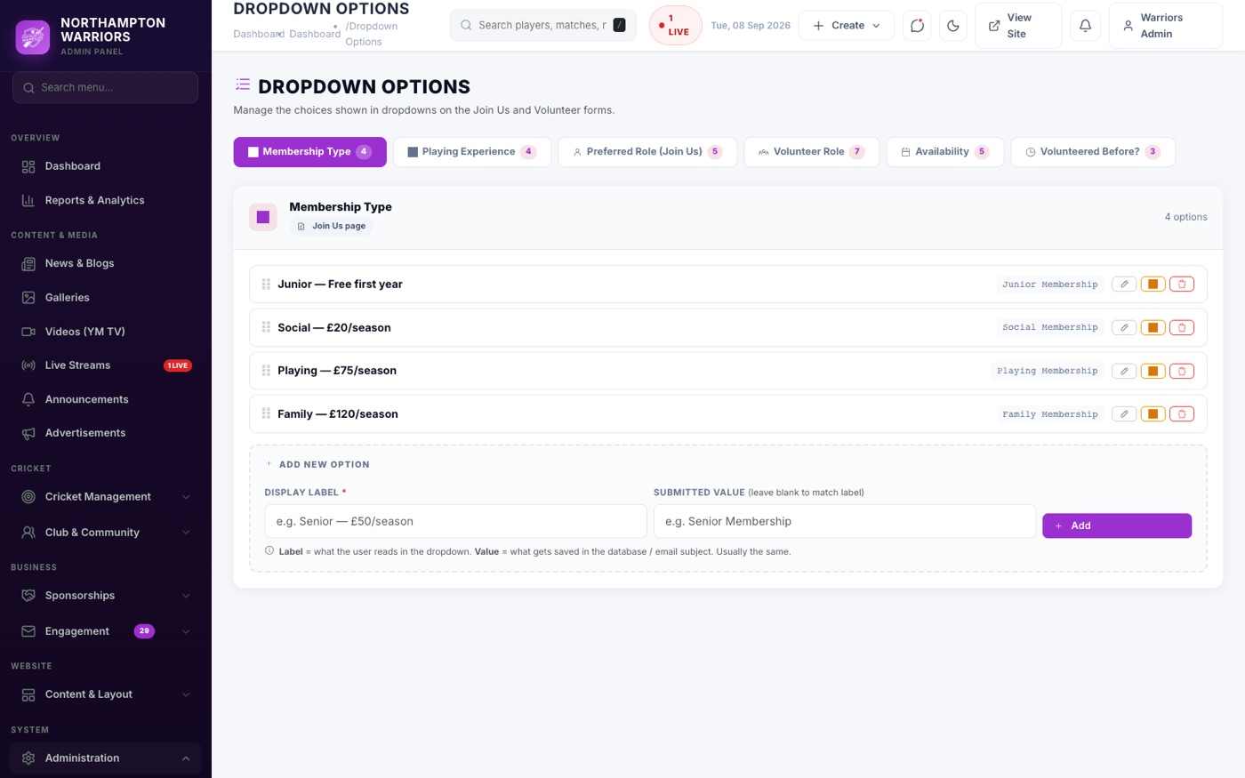 The list screen — everything you already have