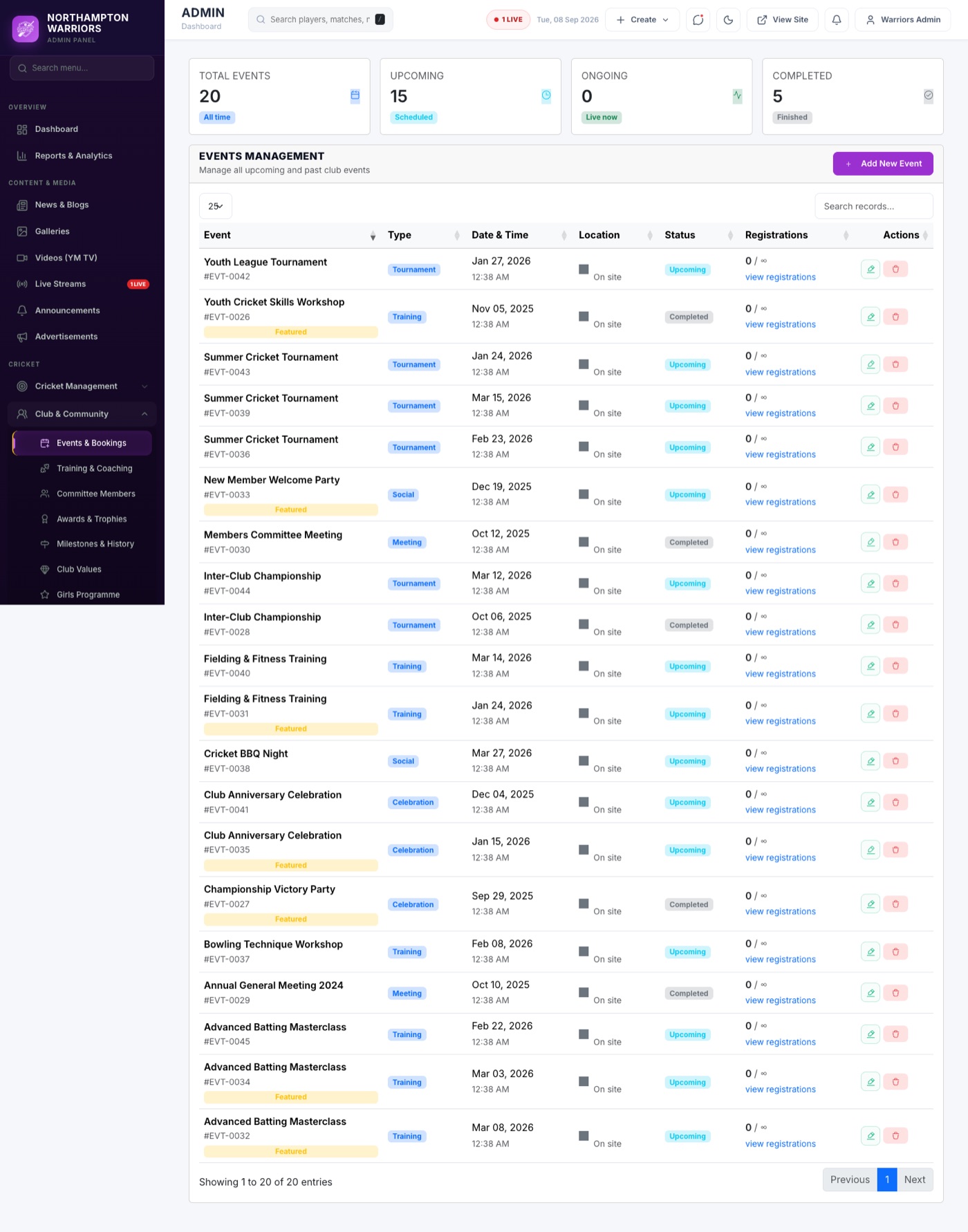 The list screen — everything you already have