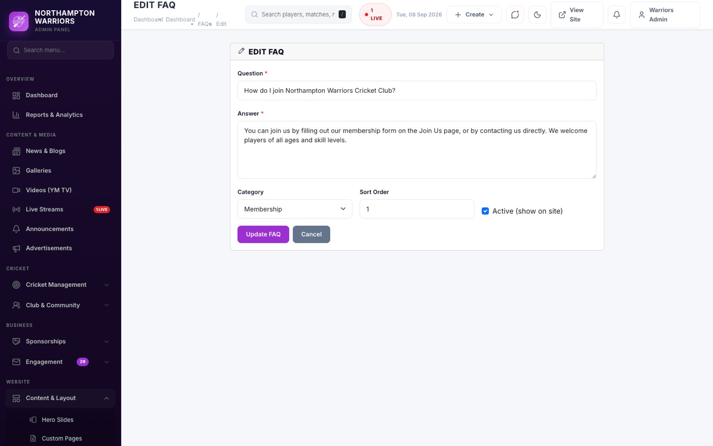 The Edit form