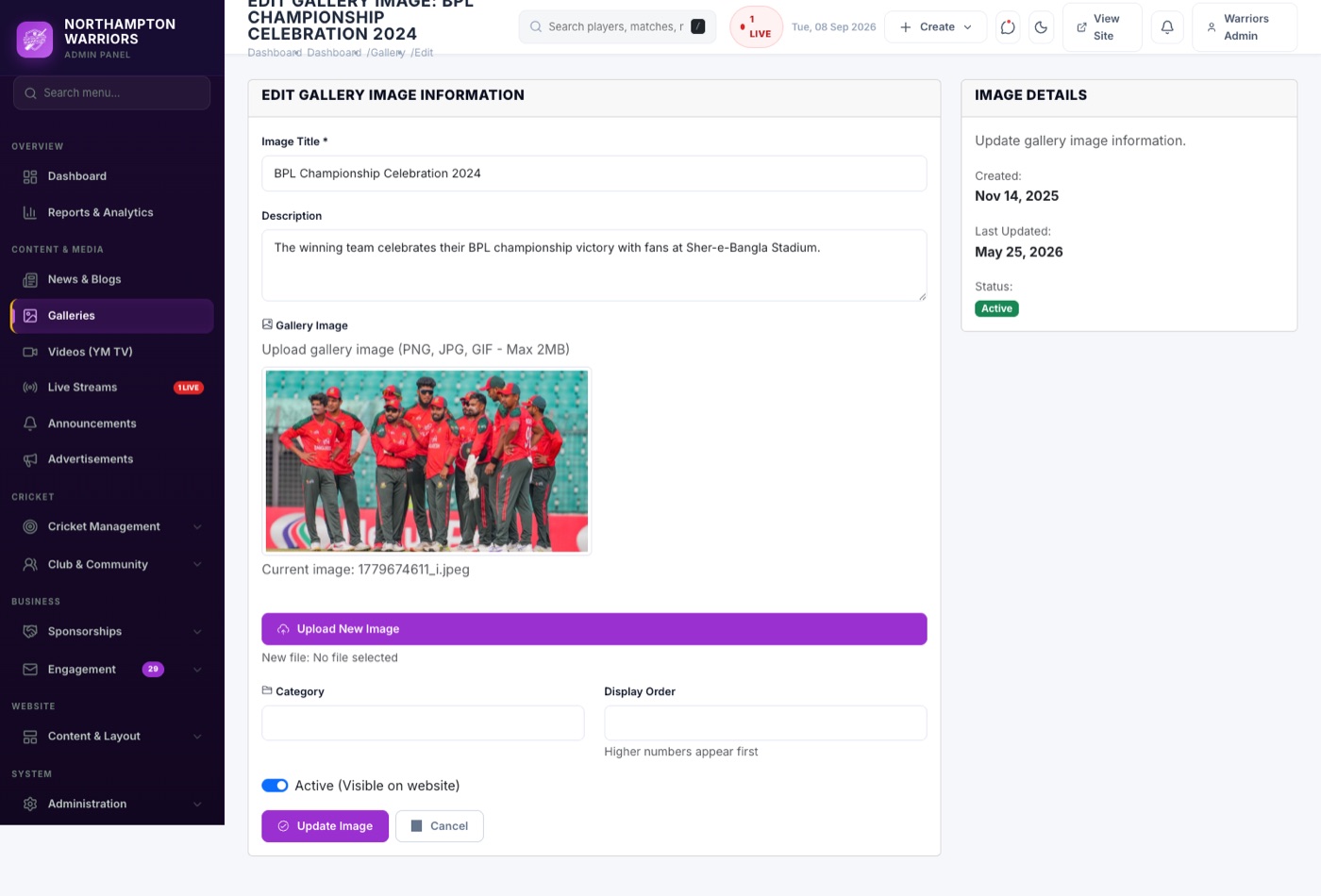 The Edit form
