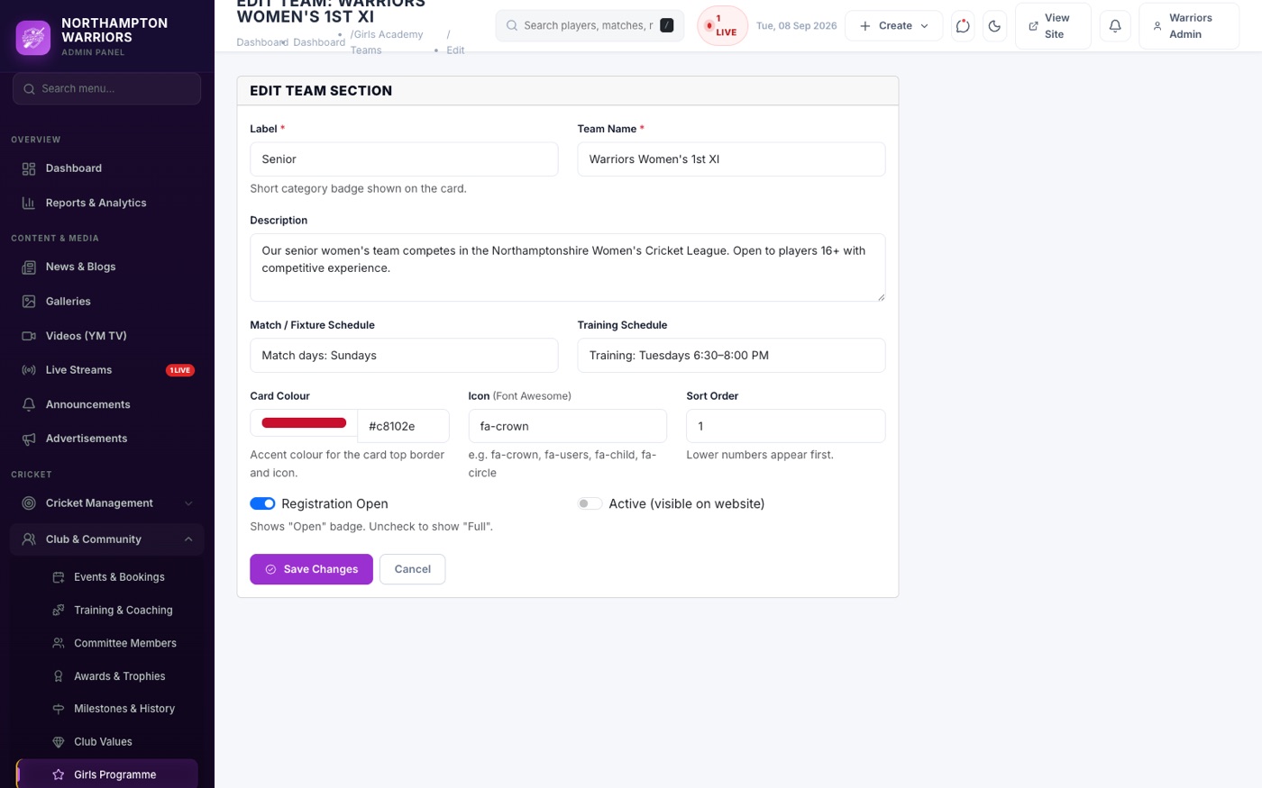 The Edit form