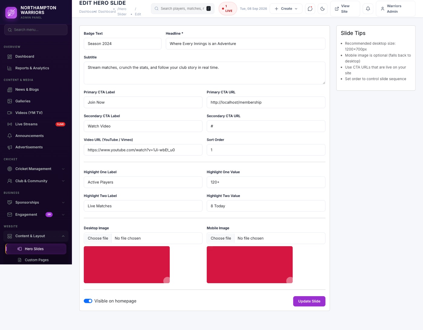 The Edit form