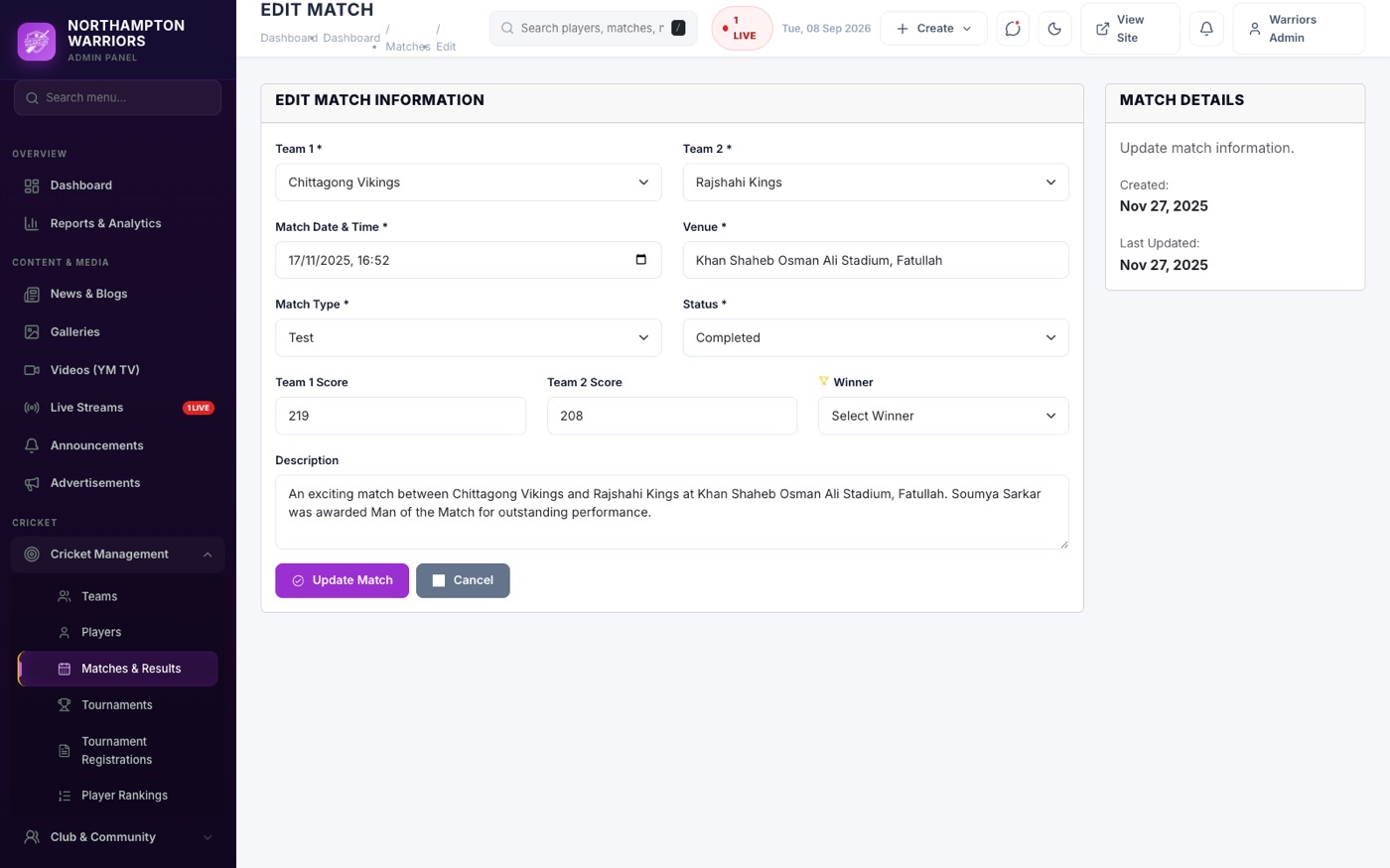 The Edit form