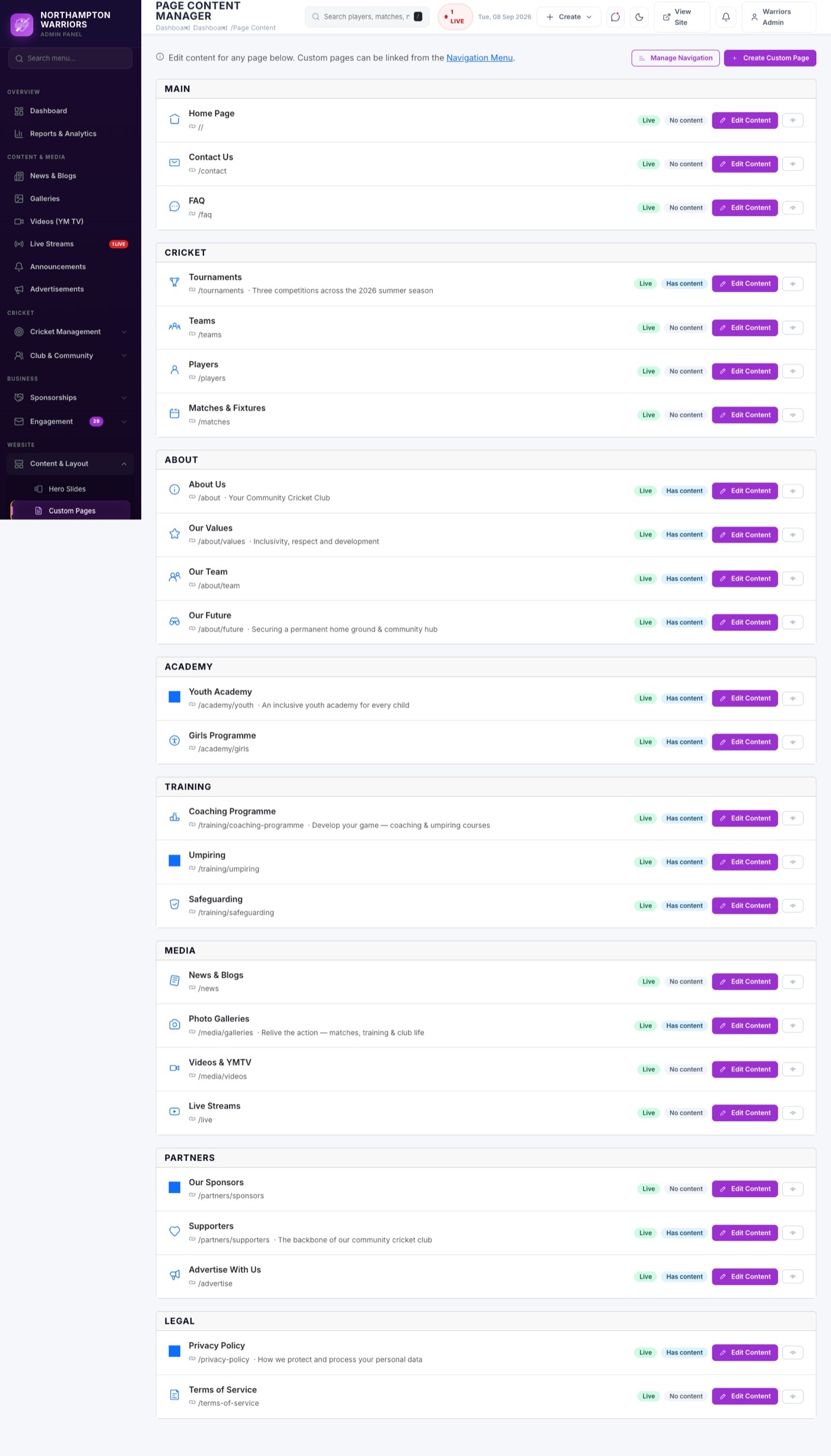 The list screen — everything you already have