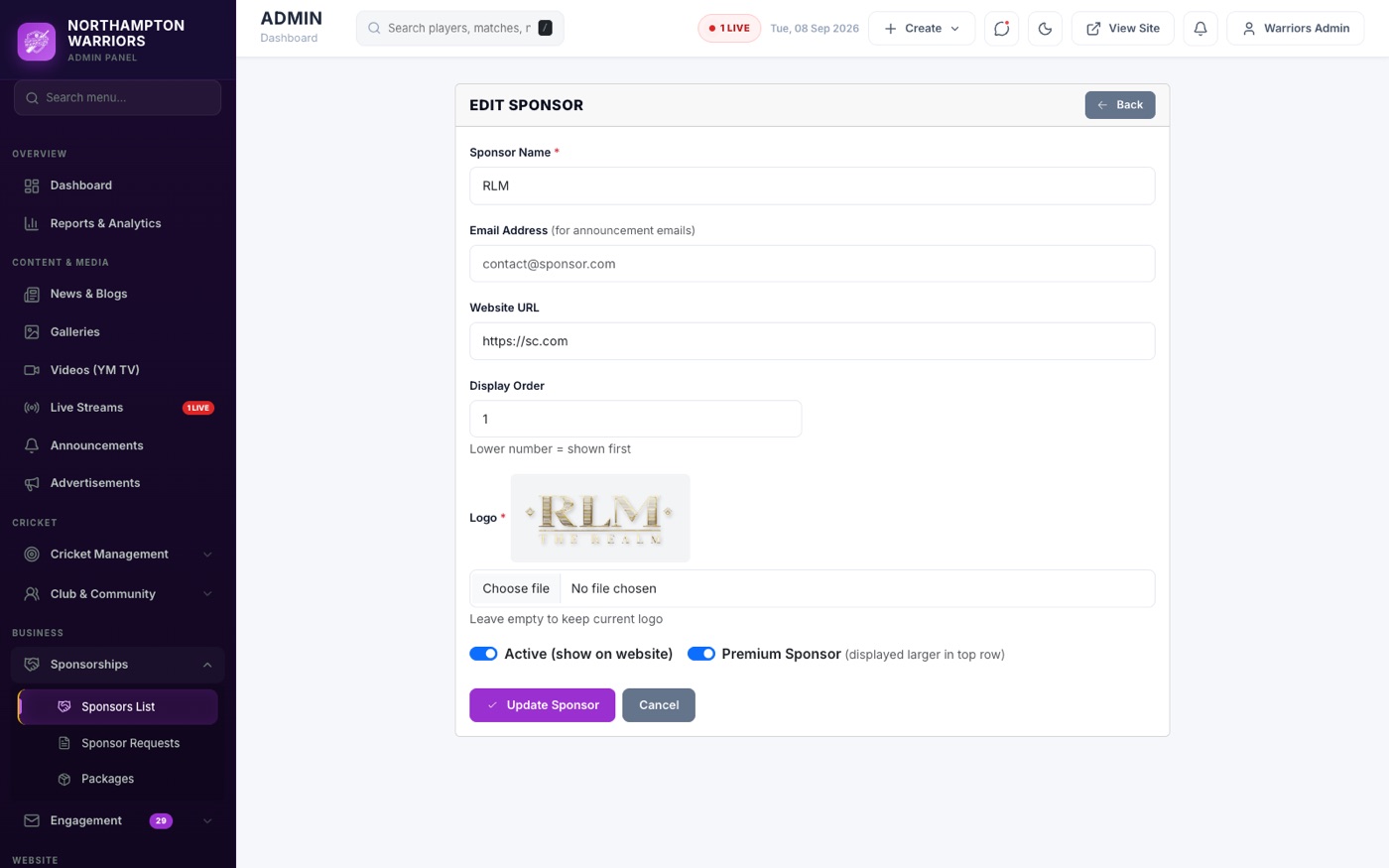The Edit form