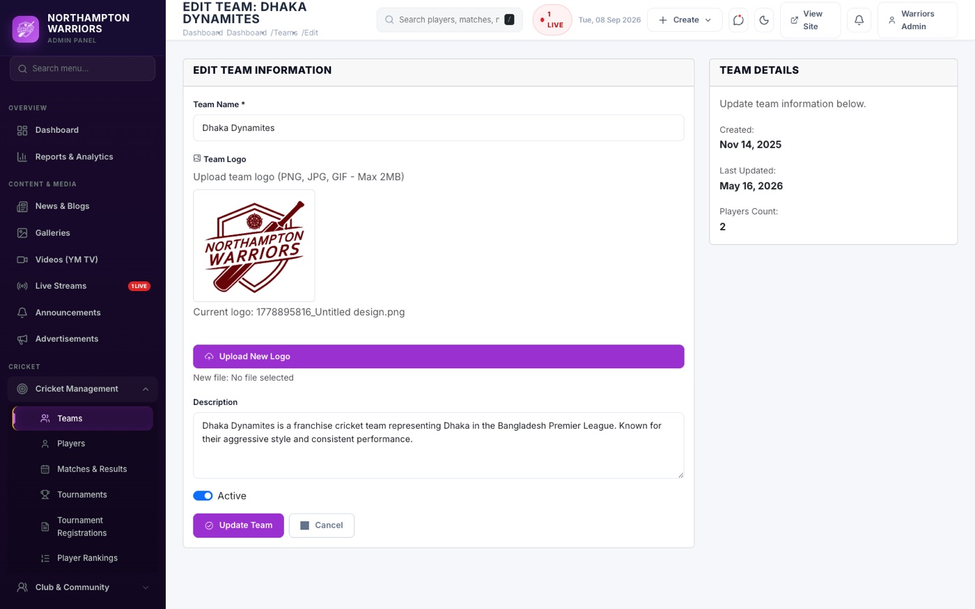 The Edit form